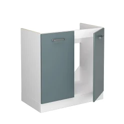 Vicco Meuble bas sous-évier Bleu-gris 80cm sans PT