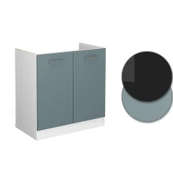 Vicco Meuble bas sous-évier Bleu-gris 80cm sans PT