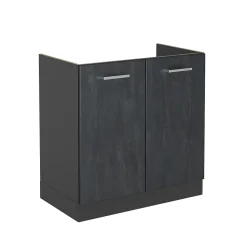 Vicco Meuble bas sous-évier Béton noir 80cm sans PT