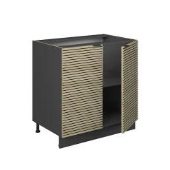 Vicco Meuble bas sous-évier Panneau en chêne 80cm avec étagère, PT Marbre