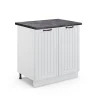 Vicco Meuble bas sous-évier Blanc campagne 80cm avec étagère, PT Anthracite