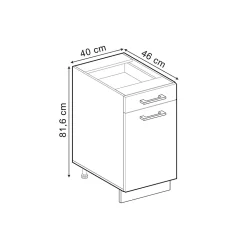 Vicco Meuble cuisine Anthracite campagne 40cm , PT Anthracite