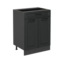 Vicco Meuble cuisine Anthracite campagne 60cm avec tiroir, sans PT