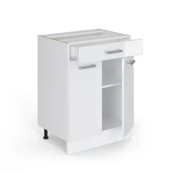 Vicco Meuble cuisine Blanc Haute brillance 60cm avec tiroir, sans PT