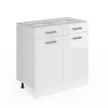 Vicco Meuble cuisine Blanc Haute brillance 80cm sans PT