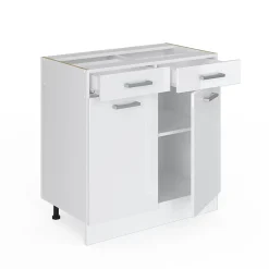 Vicco Meuble cuisine Blanc Haute brillance 80cm sans PT
