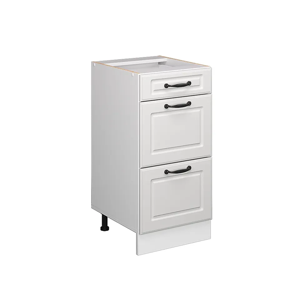 Vicco Meuble cuisine Blanc campagne 40cm avec tiroirs, sans PT