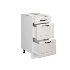 Vicco Meuble cuisine Blanc campagne 40cm avec tiroirs, sans PT