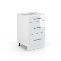 Vicco Meuble cuisine Blanc Haute brillance 50cm sans PT