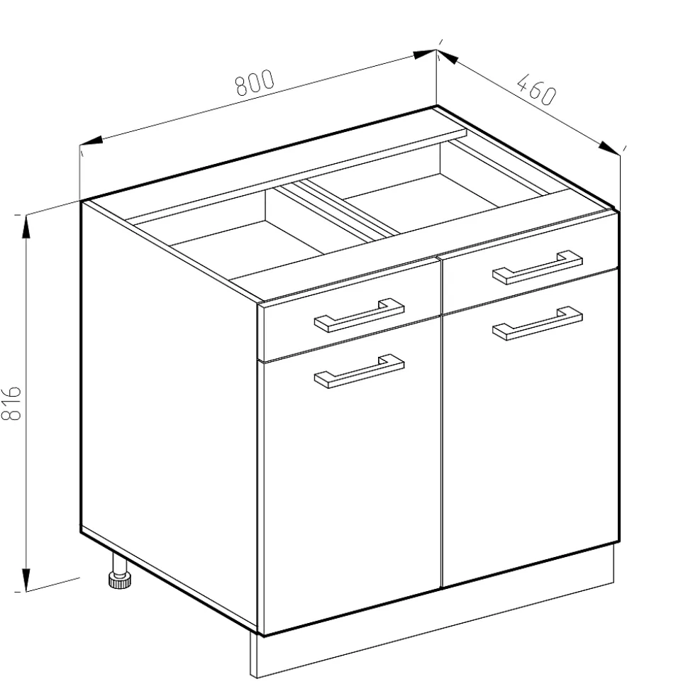 Vicco Meuble cuisine Blanc campagne 80cm sans PT