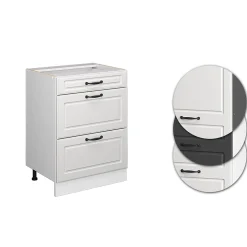 Vicco Meuble cuisine Blanc campagne 60cm avec tiroirs, sans PT