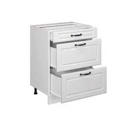 Vicco Meuble cuisine Blanc campagne 60cm avec tiroirs, sans PT