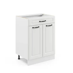 Vicco Meuble cuisine Blanc campagne 60cm avec tiroir, sans PT