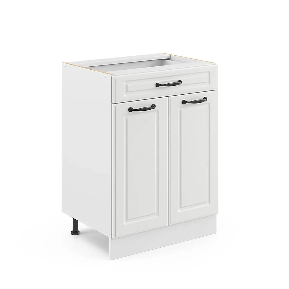 Vicco Meuble cuisine Blanc campagne 60cm avec tiroir, sans PT
