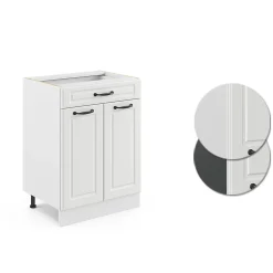 Vicco Meuble cuisine Blanc campagne 60cm avec tiroir, sans PT