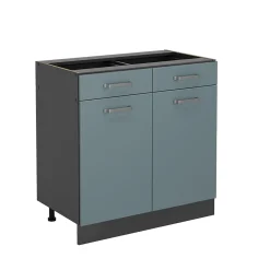 Vicco Meuble cuisine Bleu-gris 80cm sans PT