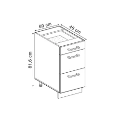 Vicco Meuble cuisine Chêne de force doré 60cm sans PT