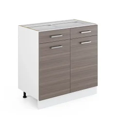 Vicco Meuble cuisine Gris noble 80cm sans PT