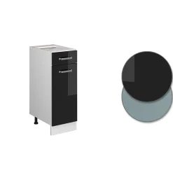 Vicco Meuble cuisine Noir Haute brillance 30cm sans PT