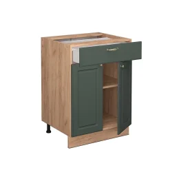 Vicco Meuble cuisine Vert Or Campagne 60cm avec tiroir, sans PT