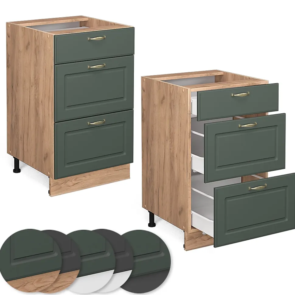 Vicco Meuble cuisine Vert Or Campagne 50cm sans PT