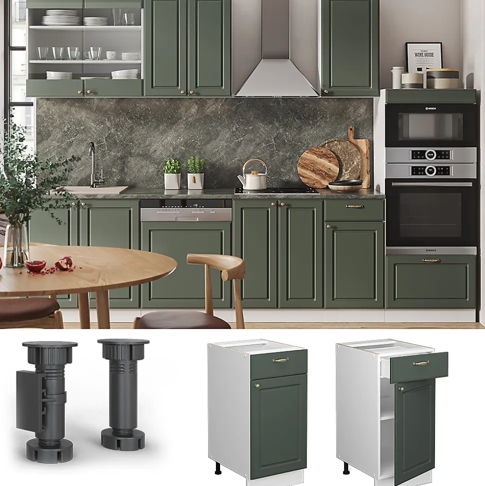 Vicco Meuble cuisine Vert Or Campagne 40cm sans PT