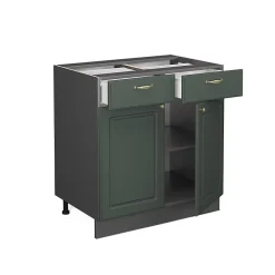 Vicco Meuble cuisine Vert Or Campagne 80cm , PT Chêne