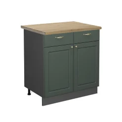 Vicco Meuble cuisine Vert Or Campagne 80cm , PT Chêne