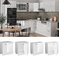 Vicco Meuble dangle Blanc Haute brillance 86cm sans PT