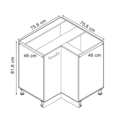 Vicco Meuble dangle Béton 75.6cm sans PT