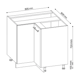 Vicco Meuble dangle Chêne de force doré 80.5cm sans PT