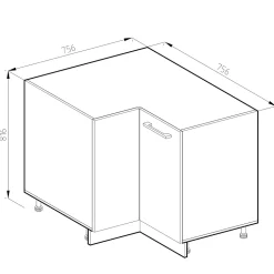 Vicco Meuble dangle Sonoma 75.6cm sans PT