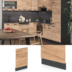 Vicco Meuble de cuisine Chêne de force doré 45cm , PT Marbre