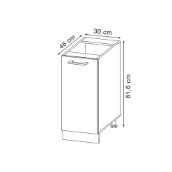 Vicco Meuble de cuisine Bleu-gris 30cm sans PT