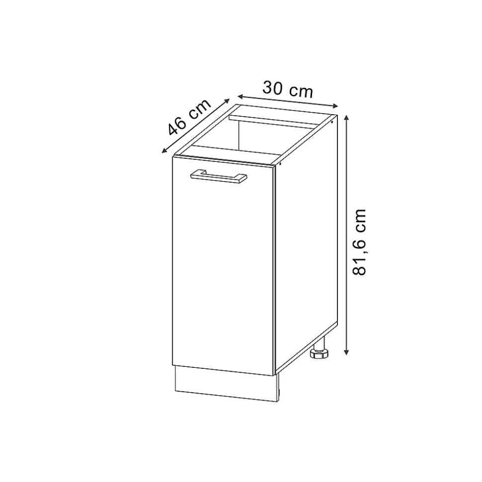 Vicco Meuble de cuisine Bleu-gris 30cm sans PT