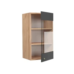 Vicco Meuble de cuisine haut vitré Anthracite-or 40cm