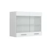 Vicco Meuble de cuisine haut vitré Blanc Haute brillance 80cm