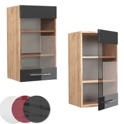 Vicco Meuble de cuisine haut vitré Anthracite Haute brillance 40cm