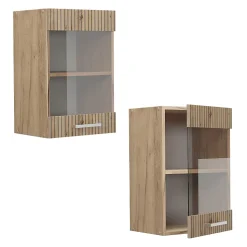 Vicco Meuble de cuisine haut vitré Chêne Artisan 40cm