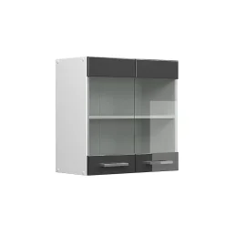 Vicco Meuble de cuisine haut vitré Anthracite Haute brillance 60cm