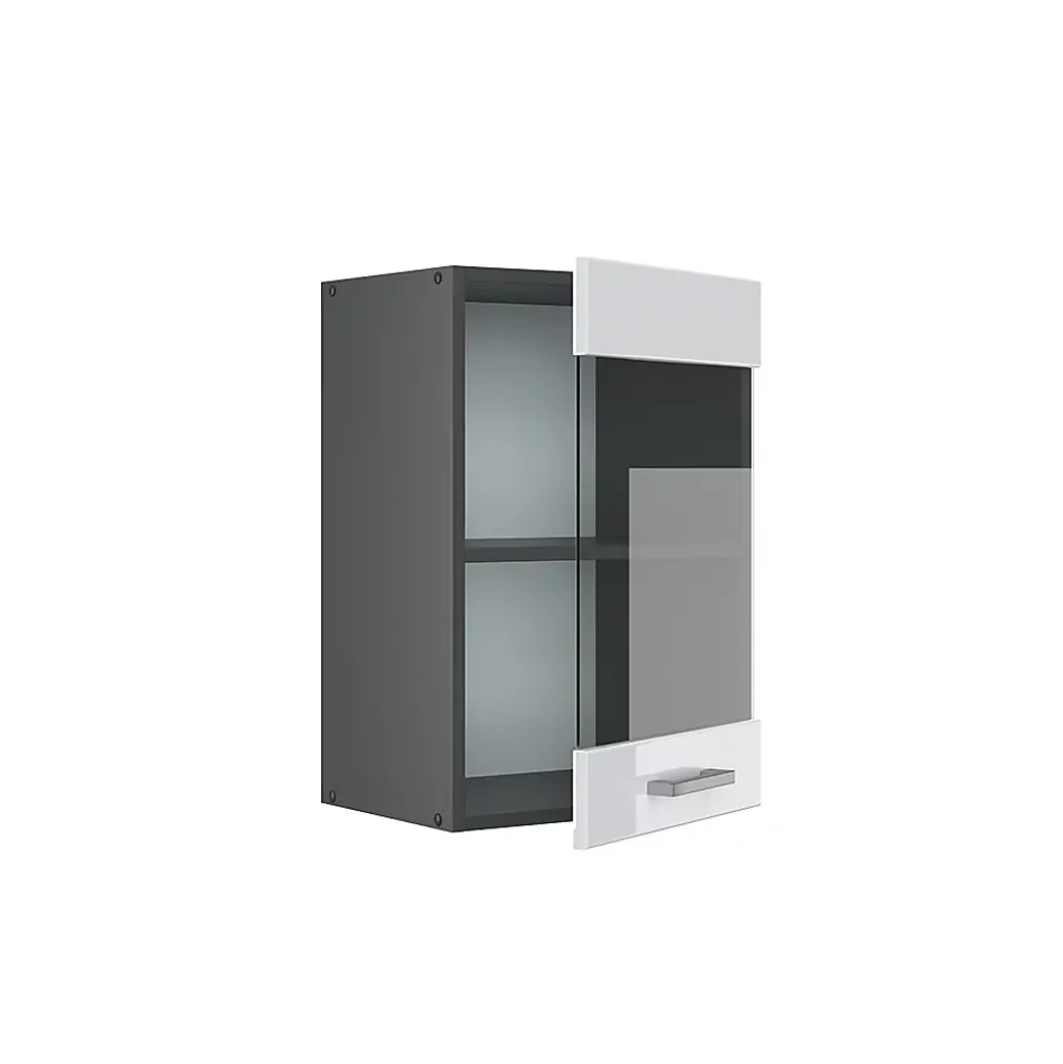 Vicco Meuble de cuisine haut vitré Blanc Haute brillance 40cm