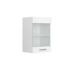 Vicco Meuble de cuisine haut vitré Blanc Haute brillance 40cm
