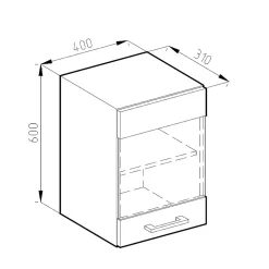 Vicco Meuble de cuisine haut vitré Blanc Haute brillance 40cm