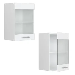 Vicco Meuble de cuisine haut vitré Blanc Haute brillance 40cm