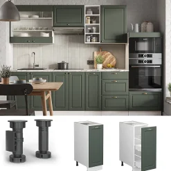 Vicco Meuble de cuisine Vert Or Campagne 30cm sans PT