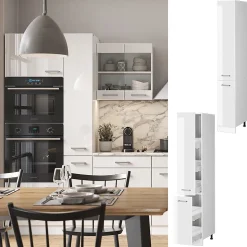 Vicco Meuble haute de cuisine Blanc Haute brillance 30cm