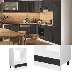 Vicco Meuble pour four Anthracite campagne 60cm , PT Marbre