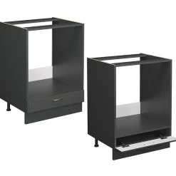 Vicco Meuble pour four Anthrazit-Gold Landhaus 60cm sans PT