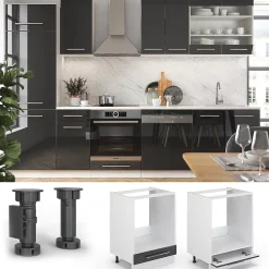 Vicco Meuble pour four Anthracite Haute brillance 60cm , PT Anthracite