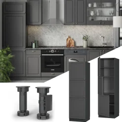 Vicco Meuble pour four Anthrazit-Gold Landhaus 60cm